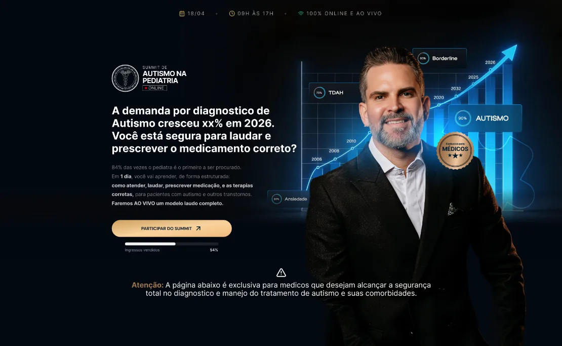 Summit Autismo na Pediatria — landing page de evento